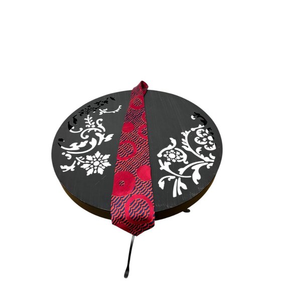 1970s Lucien Piccard silk tie red blue MOD - Picture 3 of 5